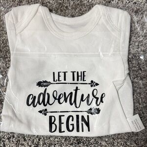 White baby Adventure onsie